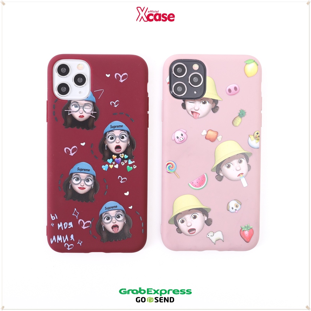 EKSLUSIF MEMOJI GIRL SILICONE CASE - FOR IPHONE 12 MINI PRO MAX 11 X 6 7 8 PLUS