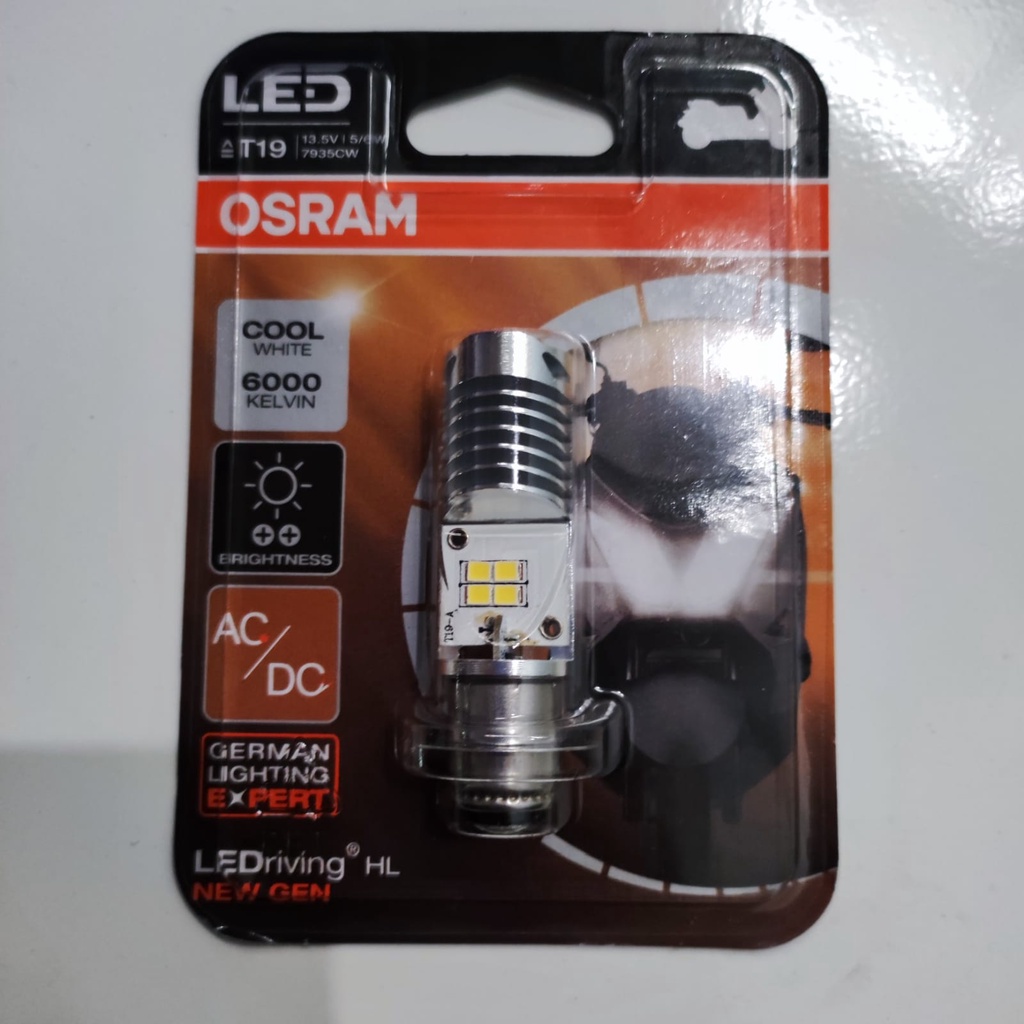 Lampu depan motor Osram LED T19 13.5V 5/6W 7935CW bisa AC/DC beat mio vario