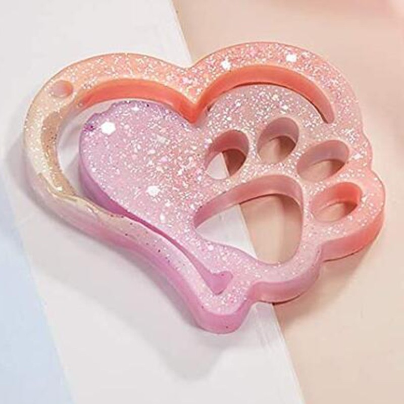 Glitter Silicone Mold for DIY Keychain Necklace Charms Epoxy Resin Jewellery Making