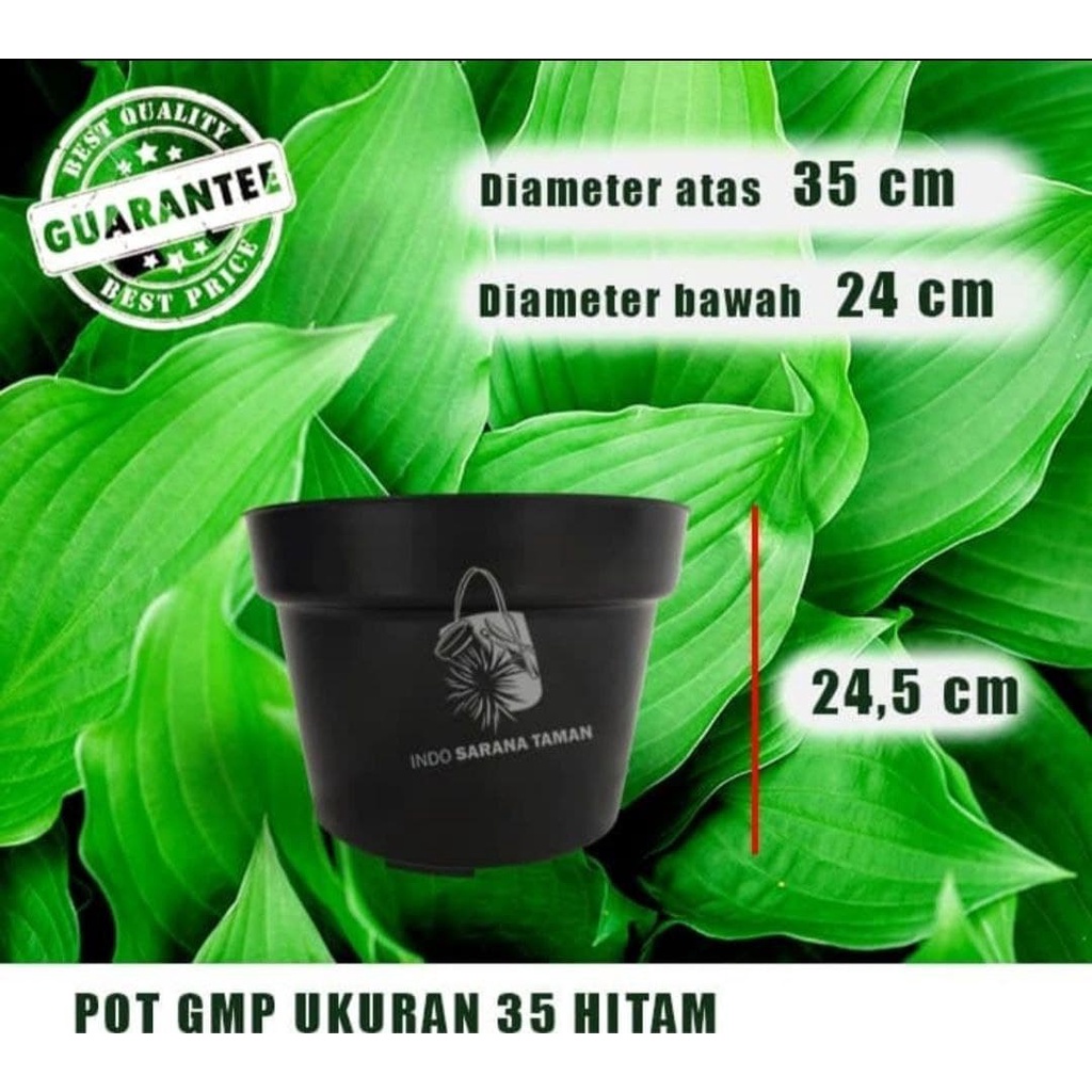 POT HITAM POLOS UKURAN 35 | Pot GMP | Pot Polos | Pot Murah | Pot Tanaman | Pot Besar | Pot Bunga | 