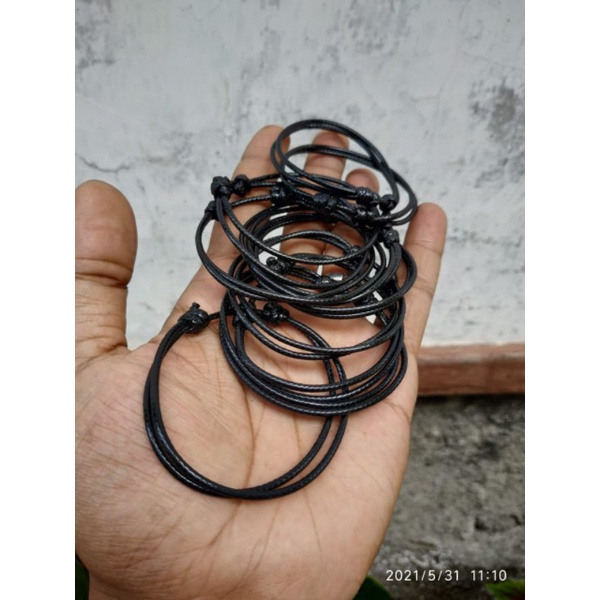 Gelang tali polos waterproof 2mm glosy wax cord