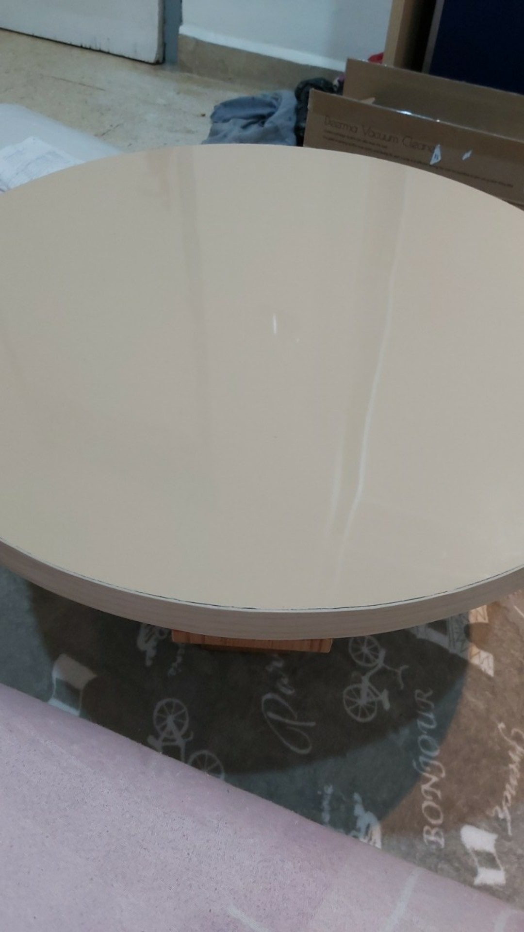 Meja Lesehan Unik - Brown Mocha Bundar