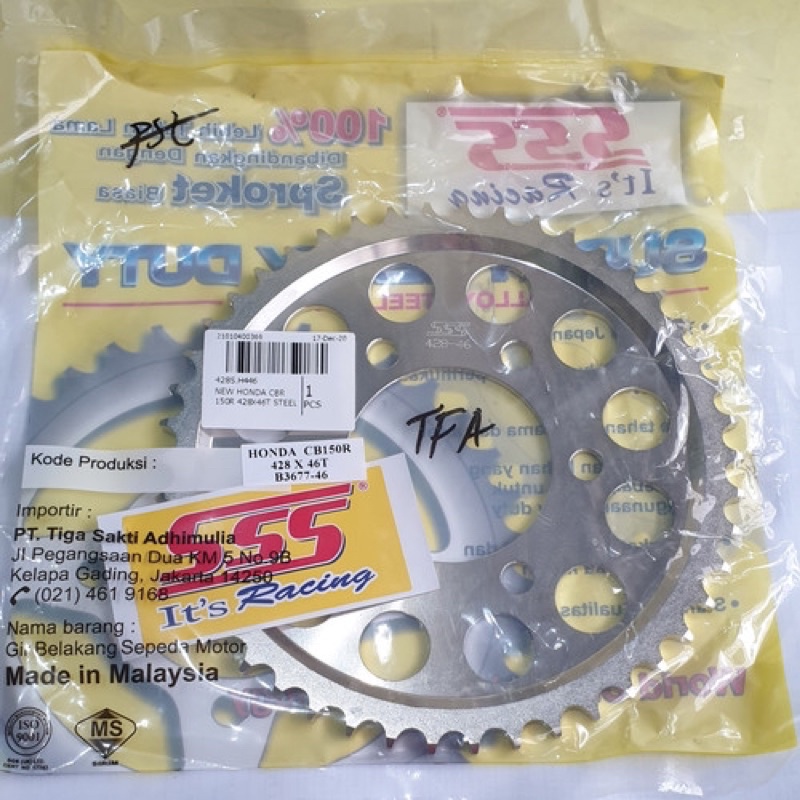 gear sss cbr 150 new 6 hole 428