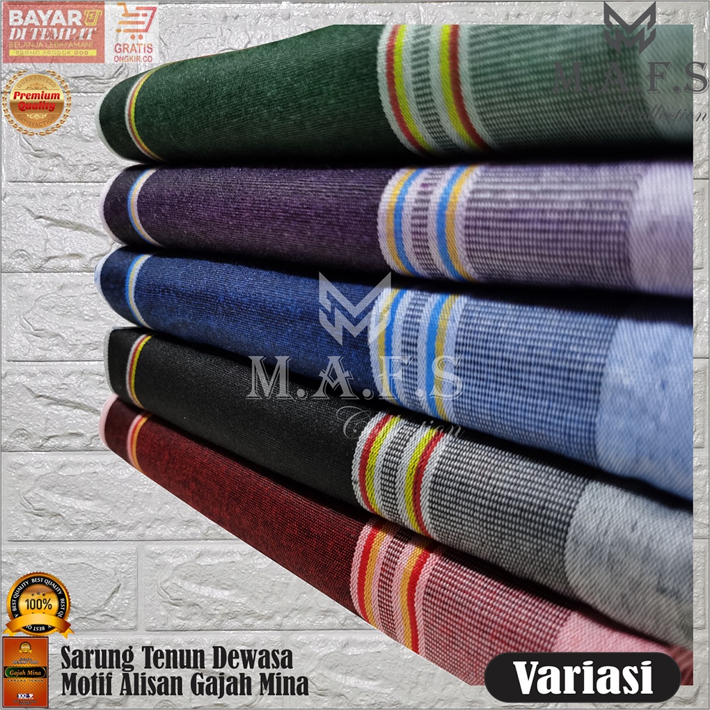 SARUNG DEWASA SARUNG TENUN POLOS MOTIF ALISAAN GAJAH MINA