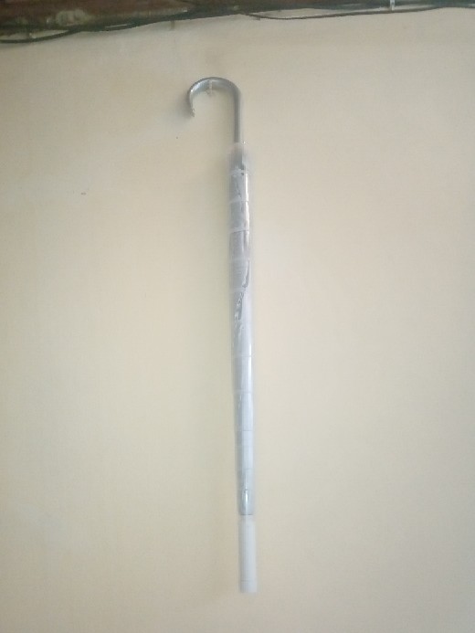 Payung Tongkat Silver Plus Alat Sliding Pelindung Plastik Cover No Drip Unbreakable Awet Tahan Lama