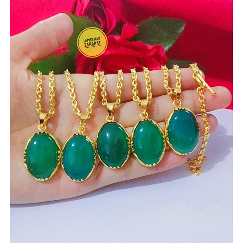 Kalung Liontin Lapis Emas 24karat