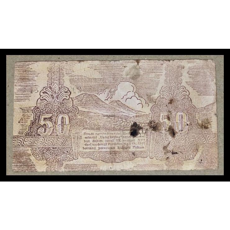 Uang Kuno Orida Bukittinggi 50 Rupiah 1948 Orida Book #2221B No180
