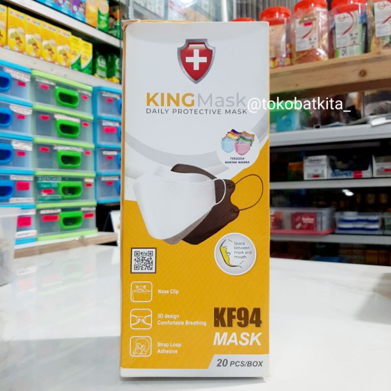 [1BOX= 20PCS KF94] MASKER KING MASK / 4PLY ORIGINAL / ANTI DEBU VIRUS TAMPIL KECE KEREN / WARNA PUTI