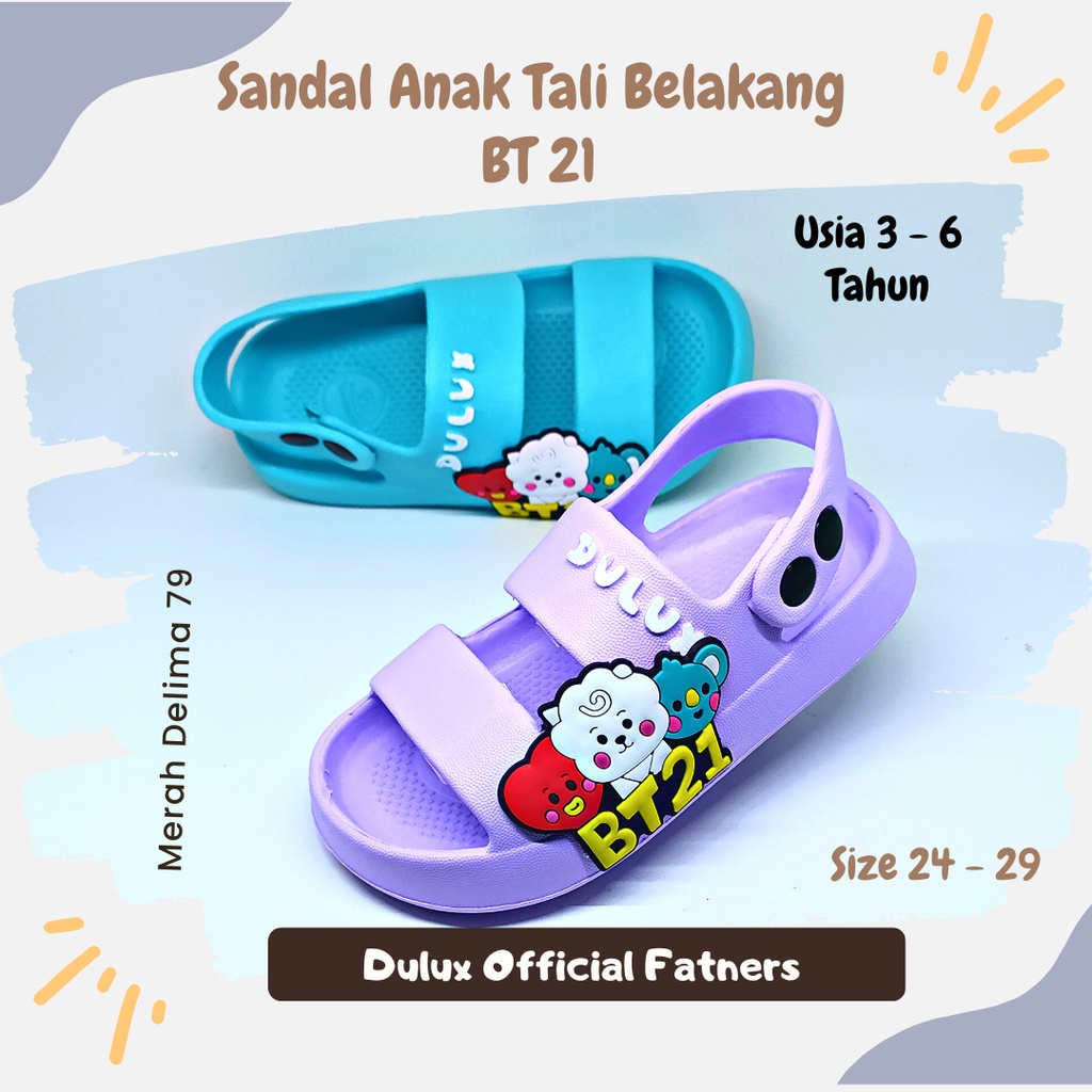 MD 79 - Sendal Anak Perempuan 3 5 Tahun BT21 Terbaru 2022 Ready Stok