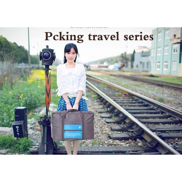 Gogo Folding Travel Bag Kait Koper bs Lipat ada tas penyimpanan kecil Baju Celana Bepergian Darurat