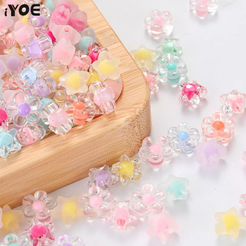 (25 pcs) Mute Candy Isi Manik Manik Isi Warna Doff Bahan Meronce Manik Manik Bintang