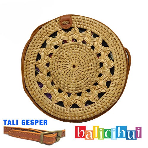 BALICIHUI TAS ROTAN GENDIT BALI NATURAL BROWN