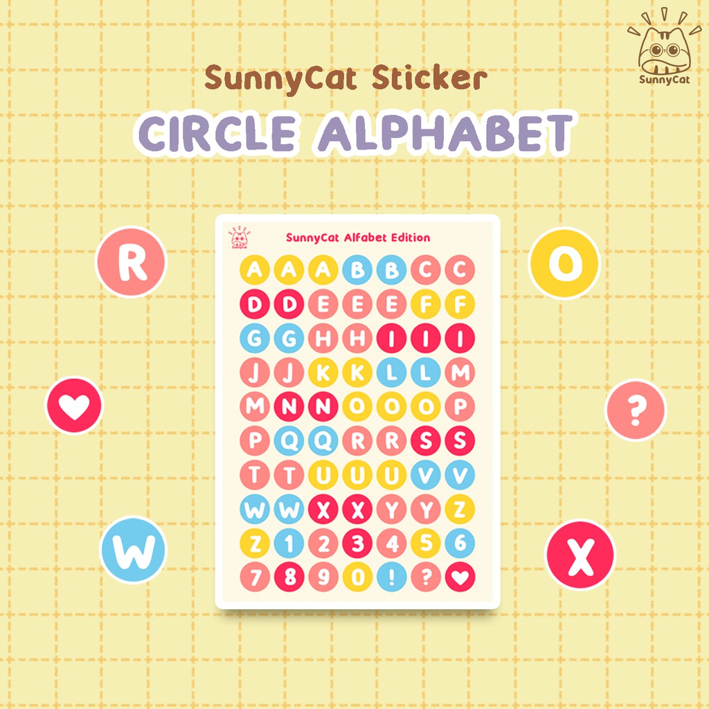

Sticker Huruf Alfabet SunnyCat Circle