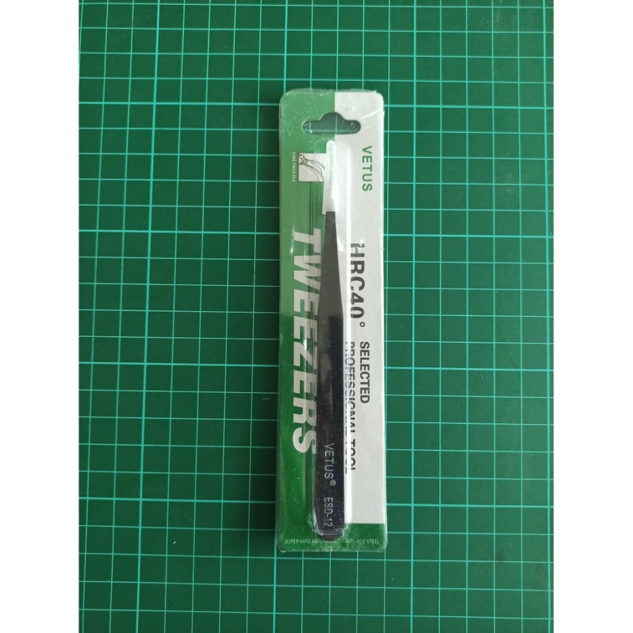 Pinset Tweezer Vetus Lurus Tumpul ESD-12 ESD12 ESD 12 Tweezers