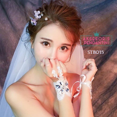 [SIAP KIRIM] WEDDING GLOVES AKSESORIS PENGANTIN SARUNG TANGAN PESTA BROKAT STB015