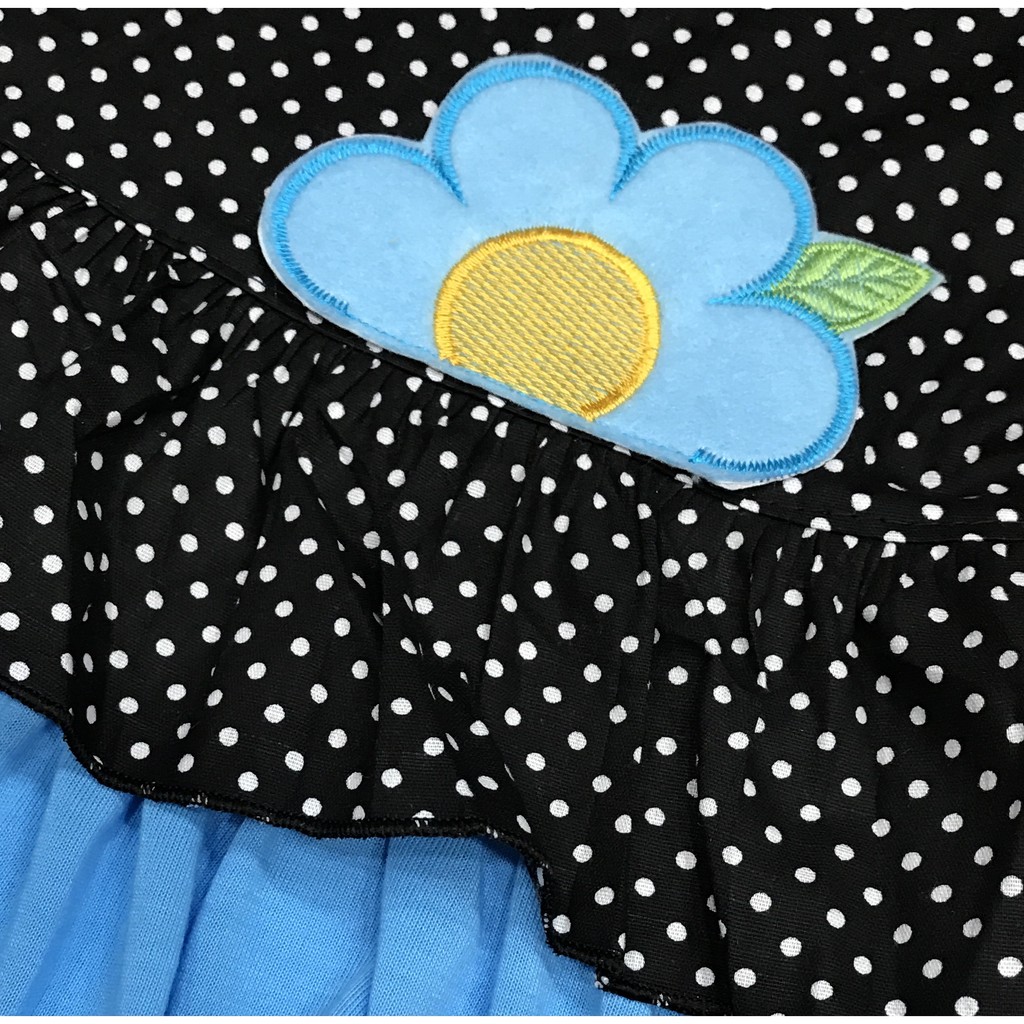 Babysmart - Baju bayi/Anak Perempuan Dress motif Polkadot Bunga Susun PLANET KIDS usia 0 -12 bulan