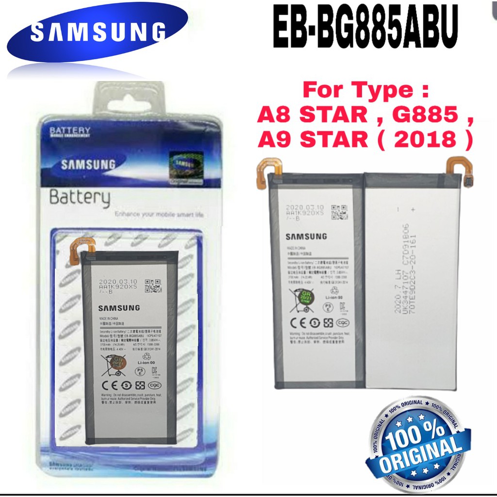 Baterai Battery Original Samsung A8 Star / G885 / A9 Star / A9 2018 / EB-BG885ABU