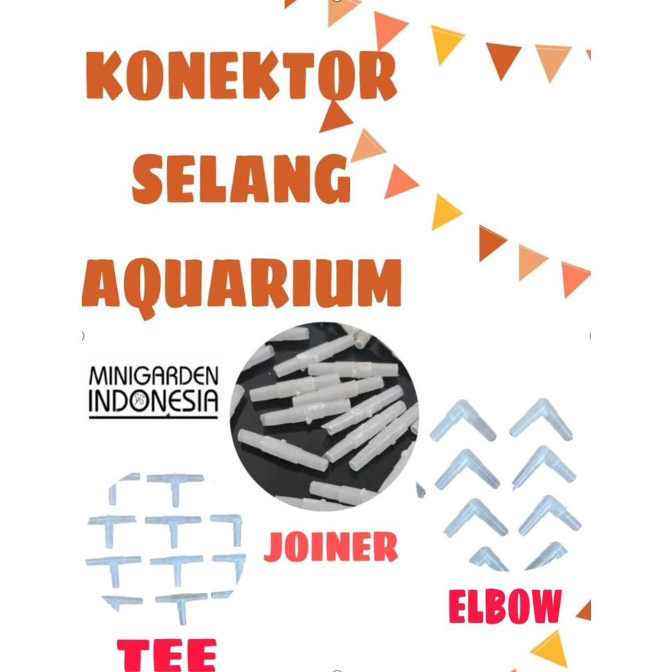 KONEKTOR SELANG AERATOR TEE ELBOW JOINER I T L SAMBUNGAN SELANG 3/16''