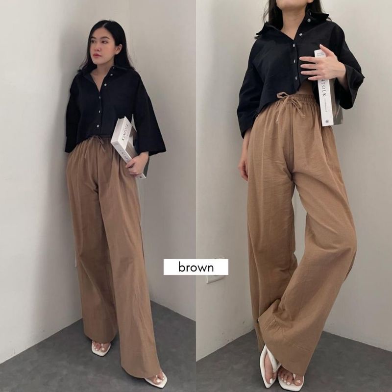 kulot linen / Kulot Linen Highwaist SEOUL Kulot Linen Laura Slim  Celana Kulot Linen Cullote / SEOUL