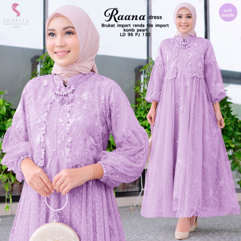 GAMIS WANITA RAANA DRESS BRUKLAT DAN TILLE IMPORT LD 96 CM PB 130 CM ALLSIZE