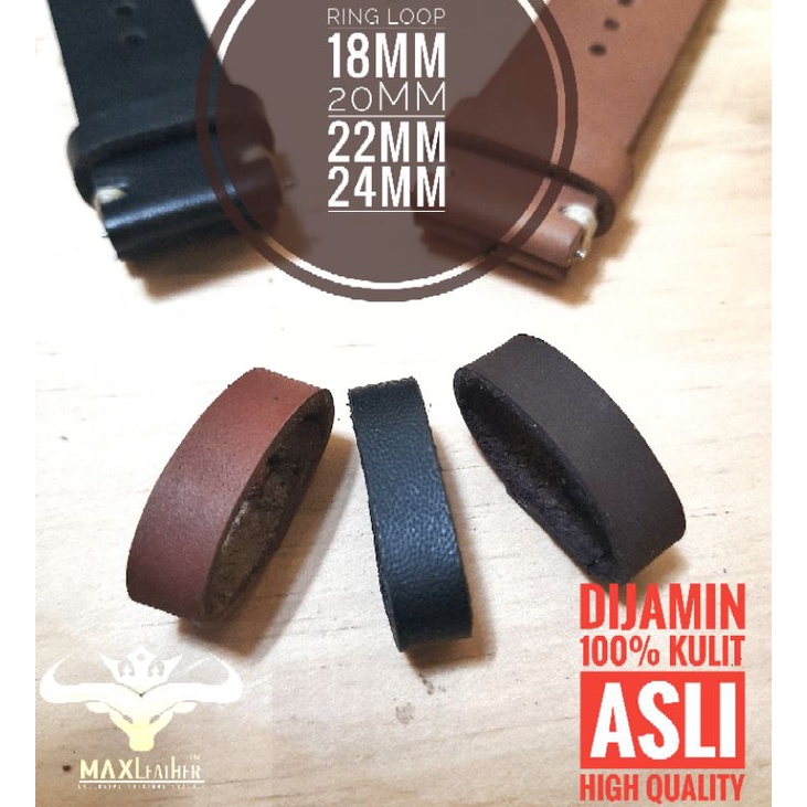ringloop kulit asli, strap jam , strap kulit, ringloop 18mm,20mm,22mm,24mm
