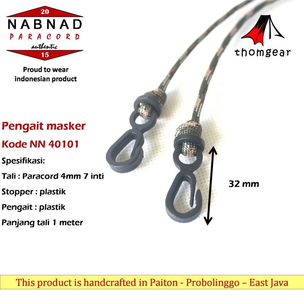 Thomgear Khusus Grosir Tali Masker Pengait Masker Mask Strap Paracord Lokal Indonesia Prusik 2 Mm