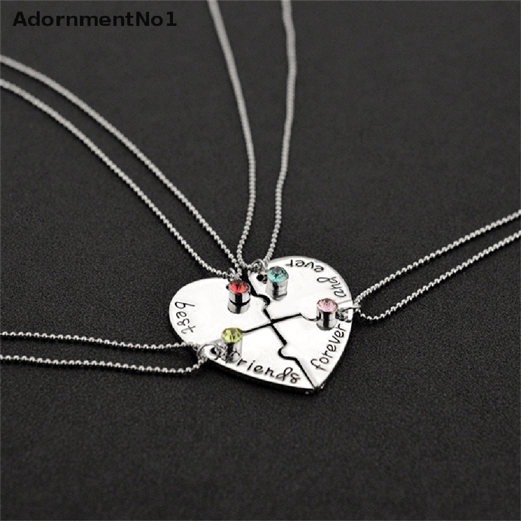 (AdornmentNo1) Kalung Rantai Dengan Liontin Puzzle Hati Motif Best Friends Forever And Ever