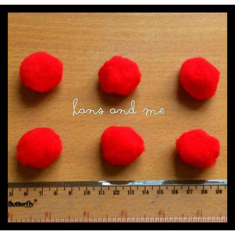 

Pom Pom 3Cm / Pompom 3 Cm Merah Promo Murah