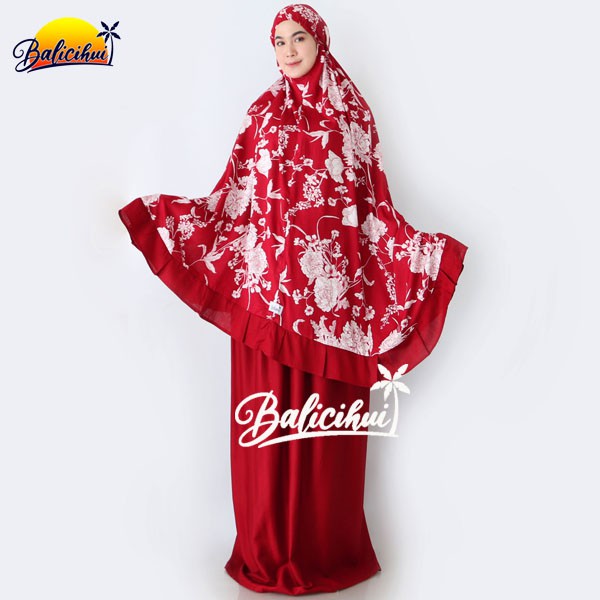 Balicihui Mukena Alina Maroon 2 Mukena Bali Dewasa by Balicihui