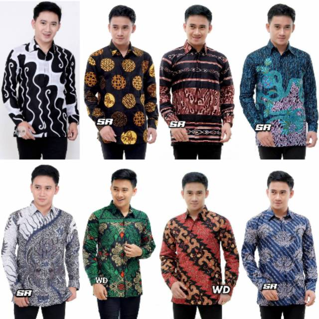 Kemeja Batik  Pria PPBTK07 Modern Lengan  Panjang  Casual 