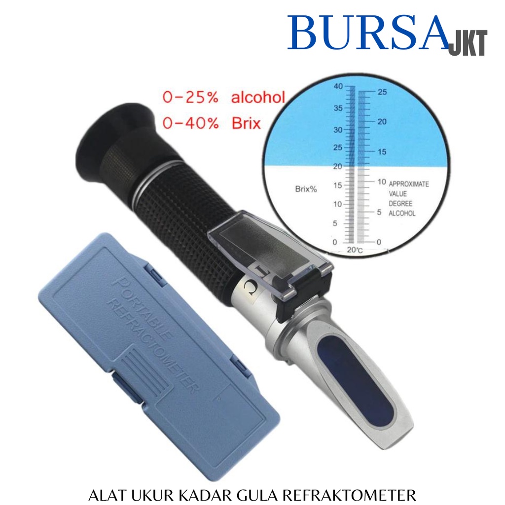 ALAT UKUR KADAR GULA REFRAKTOMETER BRIX 0 - 32% ATC UJI KEASLIAN MADU ANGGUR