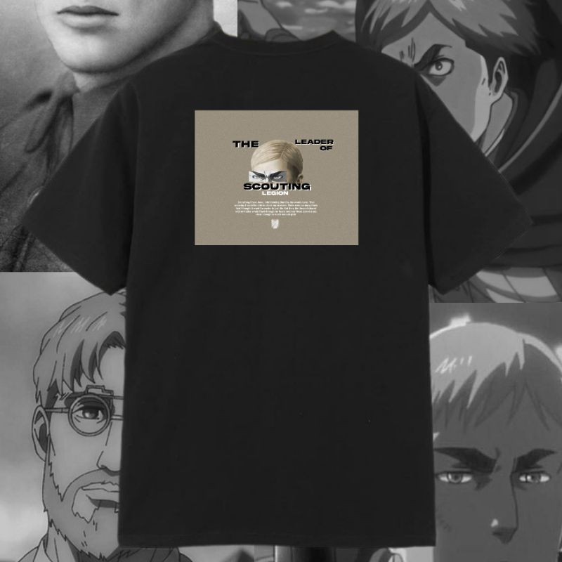 ERWIN SMITH LEADER OF SCOUTING - ATTACK ON TITAN T-SHIRT ( KAOS ANIME) | COMBED 20s