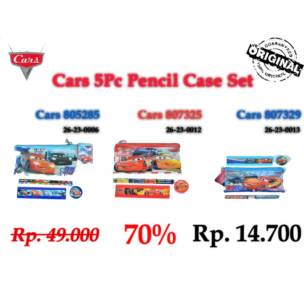 

Paket Alat Tulis Cars 5 Pcs Pen Case Set
