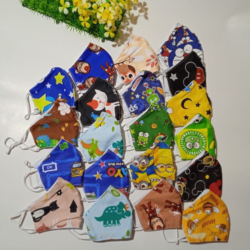 Masker Scuba Anak Motif Masker Anak TK Masker Anak SD Masker Balita Masker Karakter Masker Kain Mask