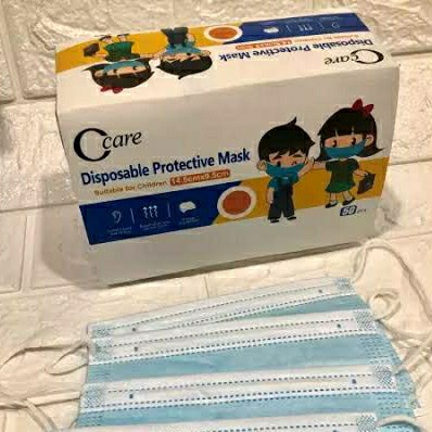 Masker 3 Ply isi 50 untuk Anak Kids Mask Murah Kemenkes Harga Grosir