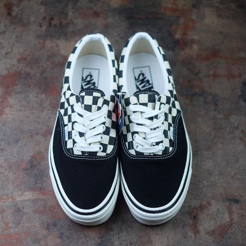 #saleenak Vans Era DX Anaheim Factory Checkerboard Black White Original