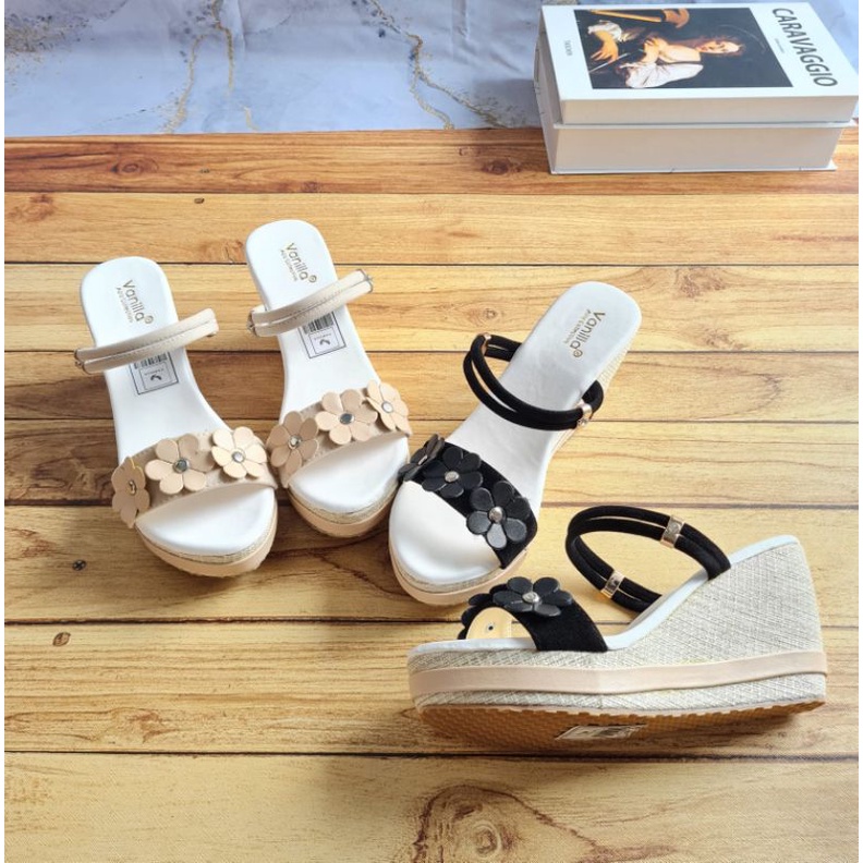 ABBUSHOES PH 17 wedges tali bunga una cone 7cm sol karet