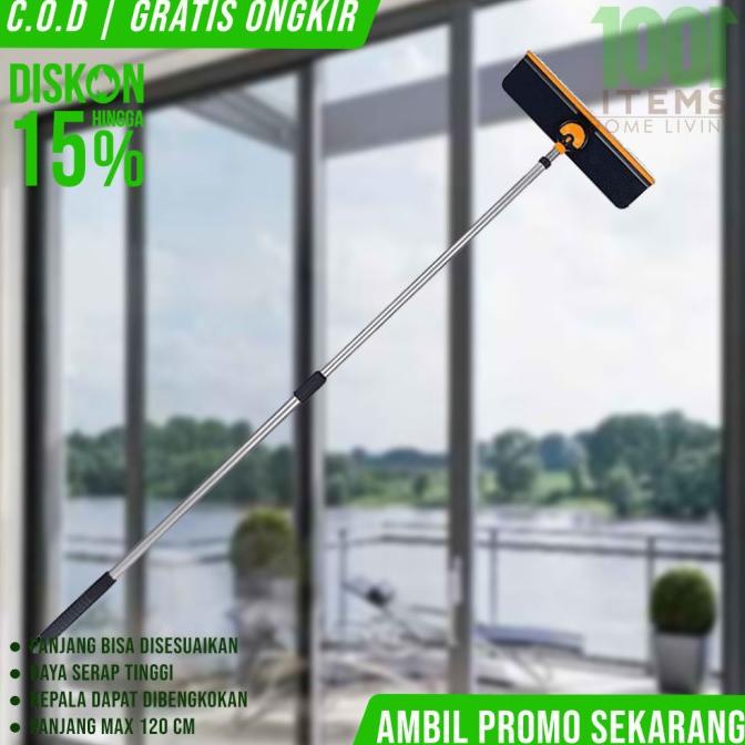 Alat Pembersih Kaca Jendela Tinggi Dengan Gagang Panjang Pendek 120 Cm
