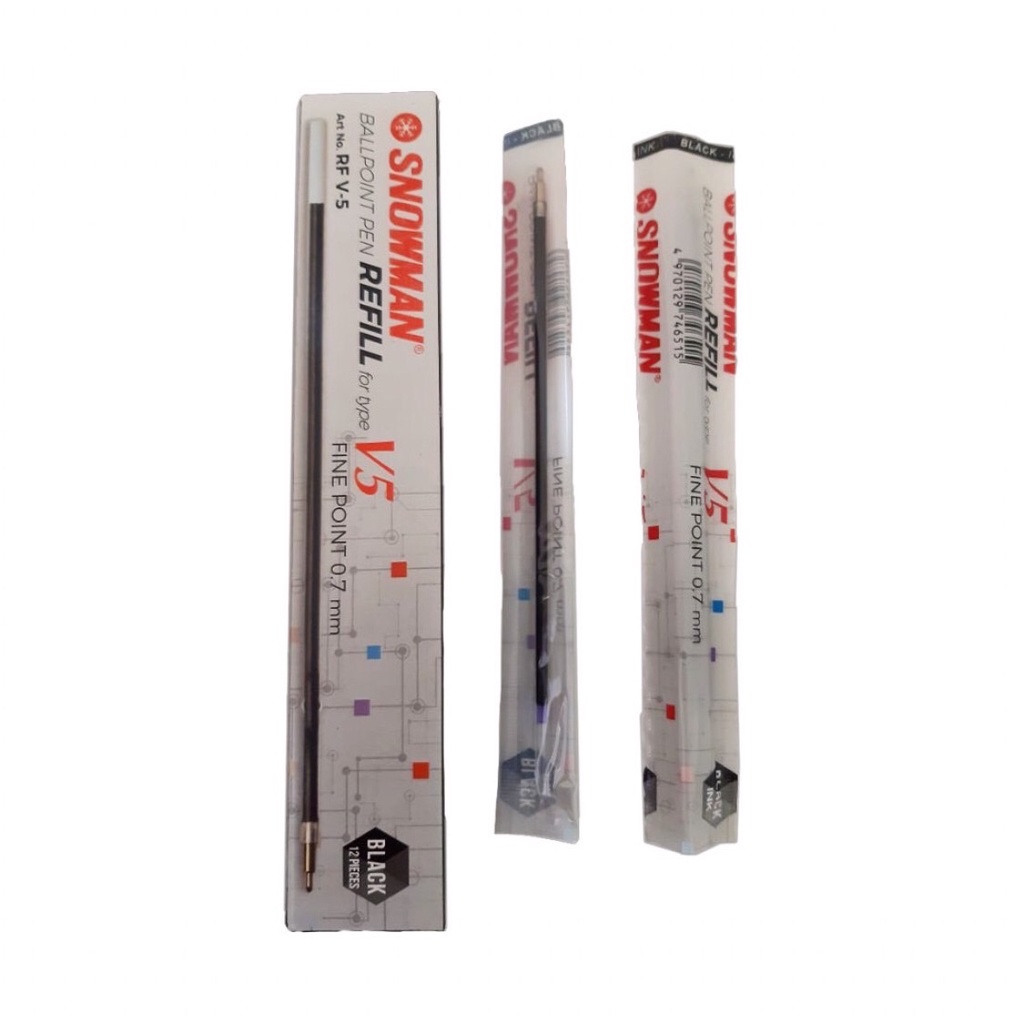 

Refill Bolpen Snowman V5 Hitam 0.7mm (1016) / Refill Pulpen / Isi Ulang Bolpen / Refill Ballpoin V-5
