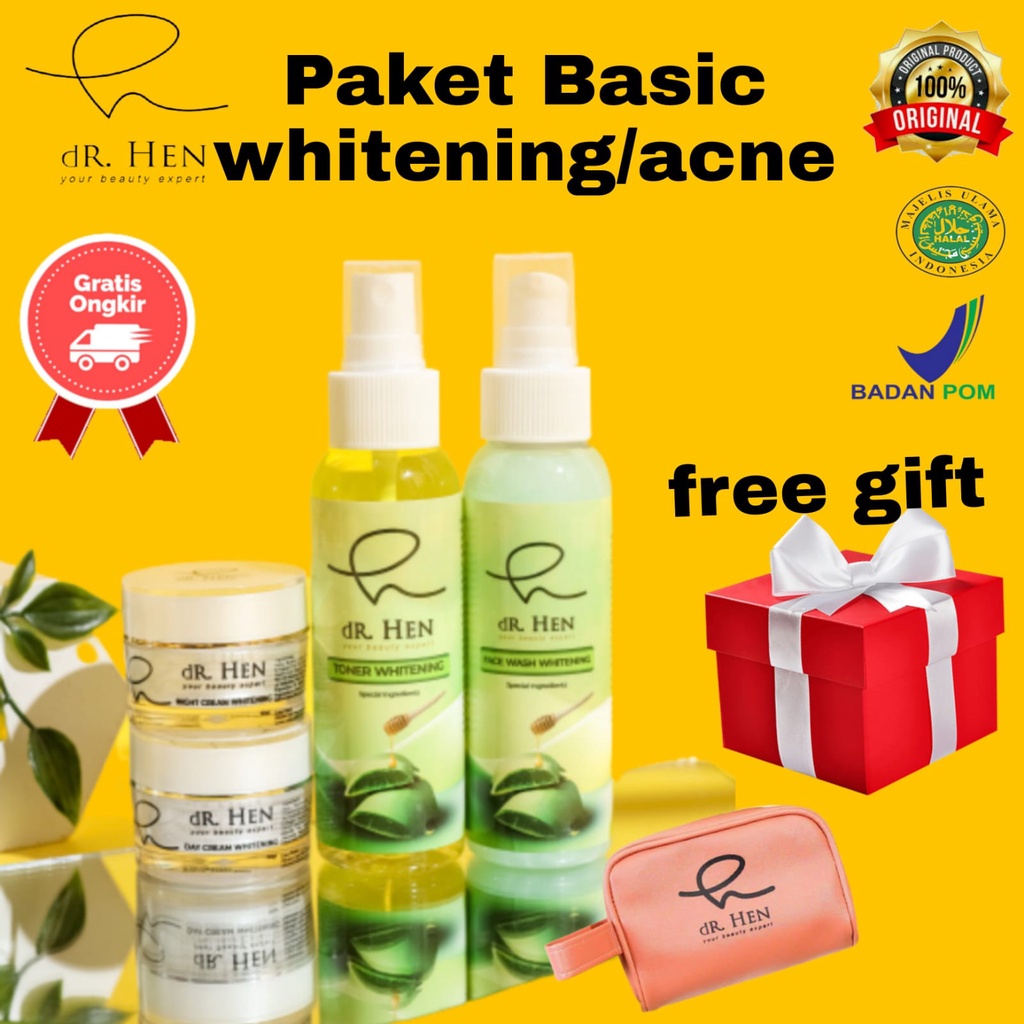 dr.Hen SKINCARE PAKET BASIC ACNE/PAKET BASIC WHITENING ( By Athena skincare ) ORIGINAL 100% READY