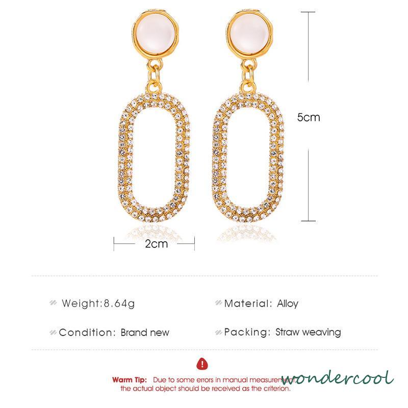Klip Telinga Berlian Penuh Geometris yang Cocok untuk Semua Anting Opal Wanita-Won