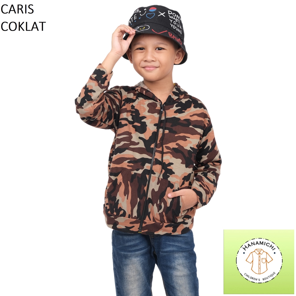 Hanamichi CARIS Baju Hoodie Anak Motif Camo Lengan Panjang