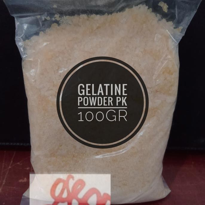 

TERPERCAYA GELATINE / GELATIN HALAL MUI FOOD GRADE EX. RRT 100 GRAM TERLARIS