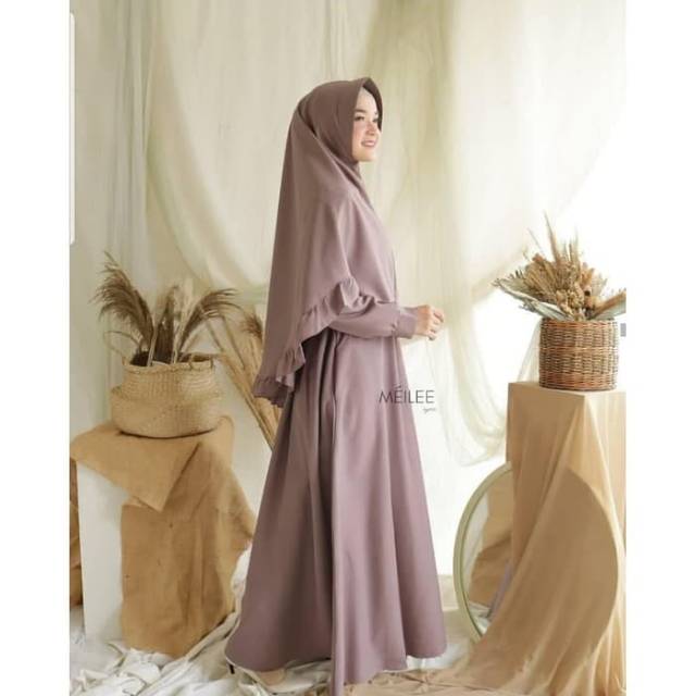 Set Gamis Syari Meilee Dress / Baju Gamis Wanita Syari Meilee Dress