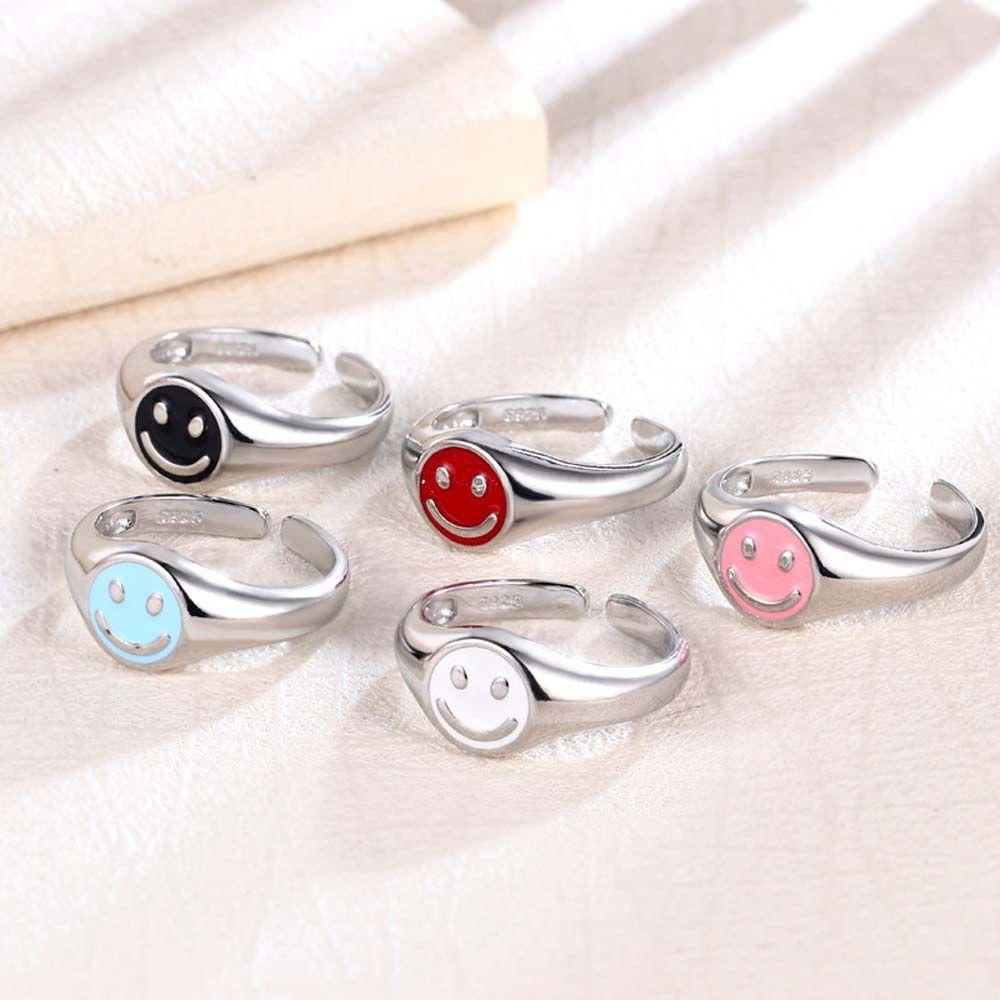 [Elegan] Cincin Terbuka Temperamen Lucu Menetes Minyak Wanita Warna Permen Korea Fashion Perhiasan