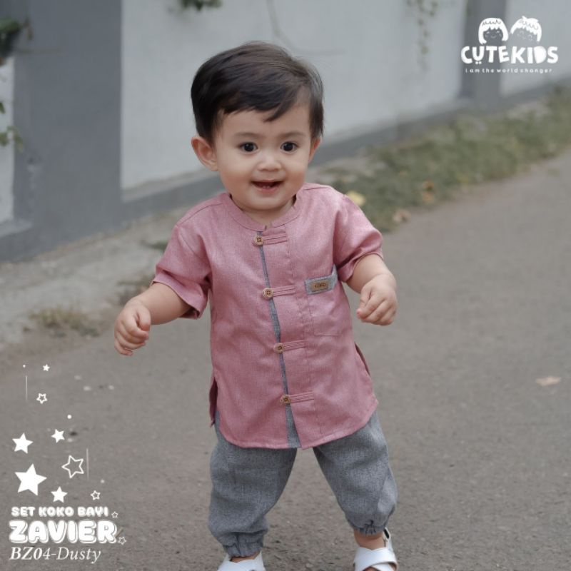 Baju Bayi Setelan Baju Celana Zavier Koko Bayi Branded Cutekids