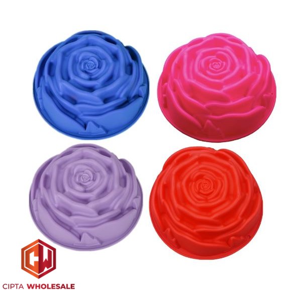 Loyang Kue Silicone Mawar Puding coklat Rose Cake Mould Valentine