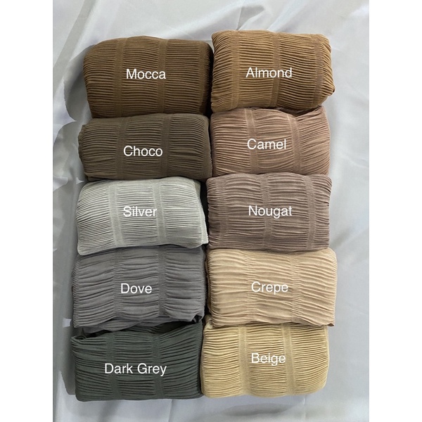 PASHMINA PLISKET SMOKE CERUTY BABYDOLL  |  PLISKET SMOK  |  PLEATS SHAWL BY ORBELLE