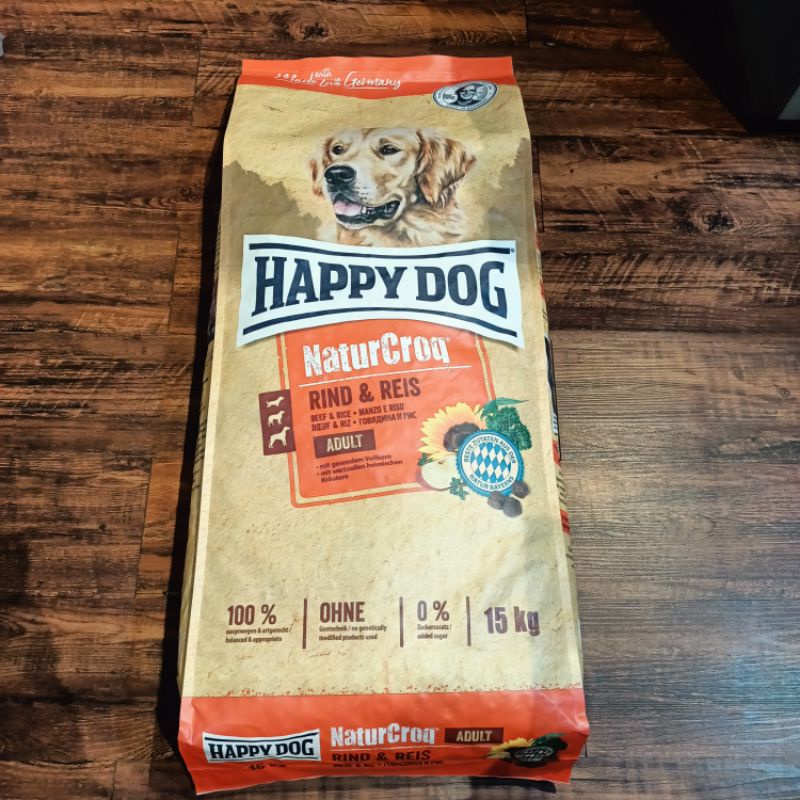 Happy Dog NatureCroq Beef &amp; Rice 15kg / Dogfood Nature Croq Daging Beef 15kg