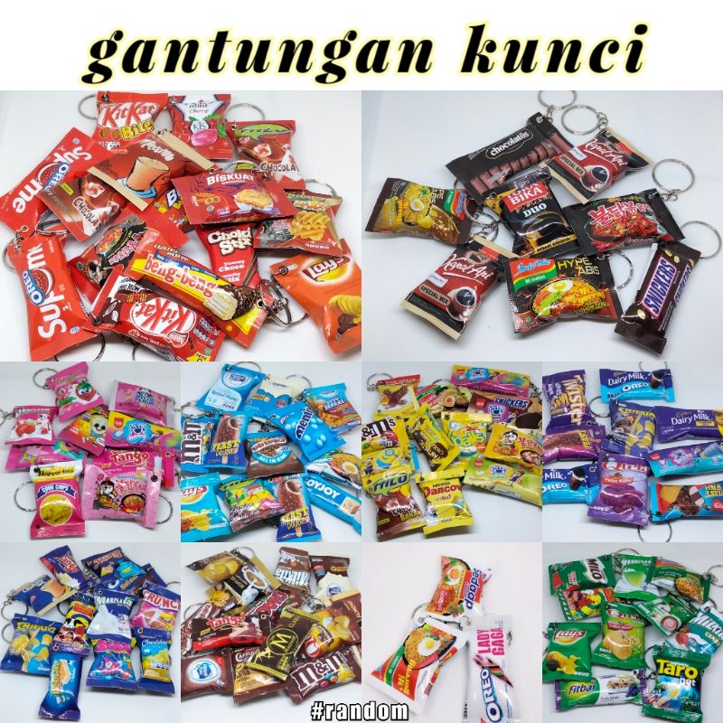 Gantungan Kunci - Gantungan kunci snack murah - gantungan makanan Snack - gantungan kunci rumah, mot